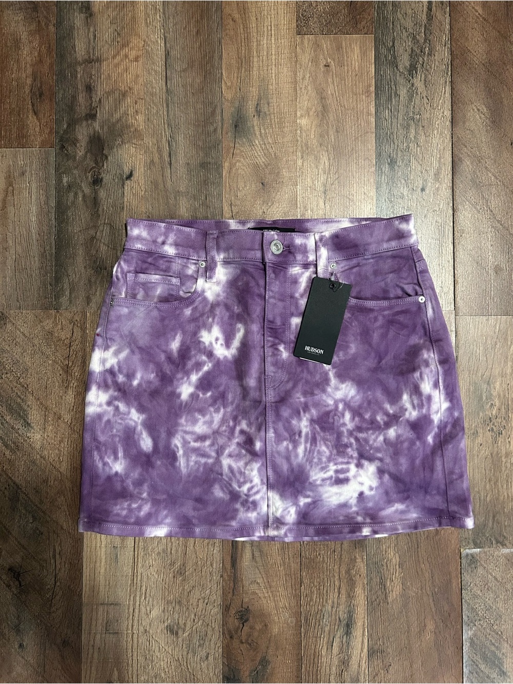 Hudson Tie-dye Purple Denim Mini Skirt